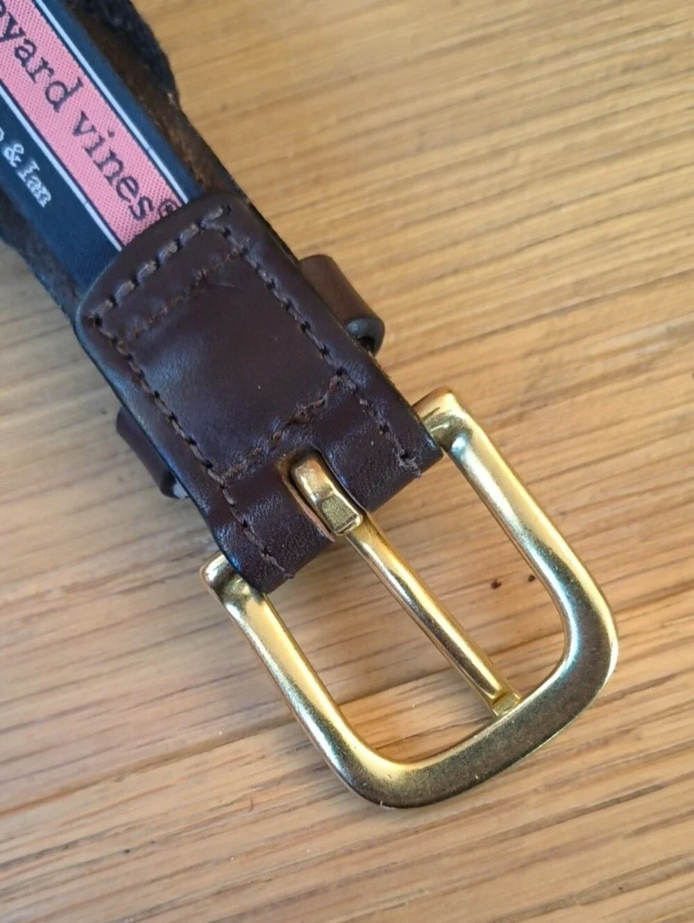 Vineyard Vines Boys Crab Canvas Club Leather Belt - Size 24